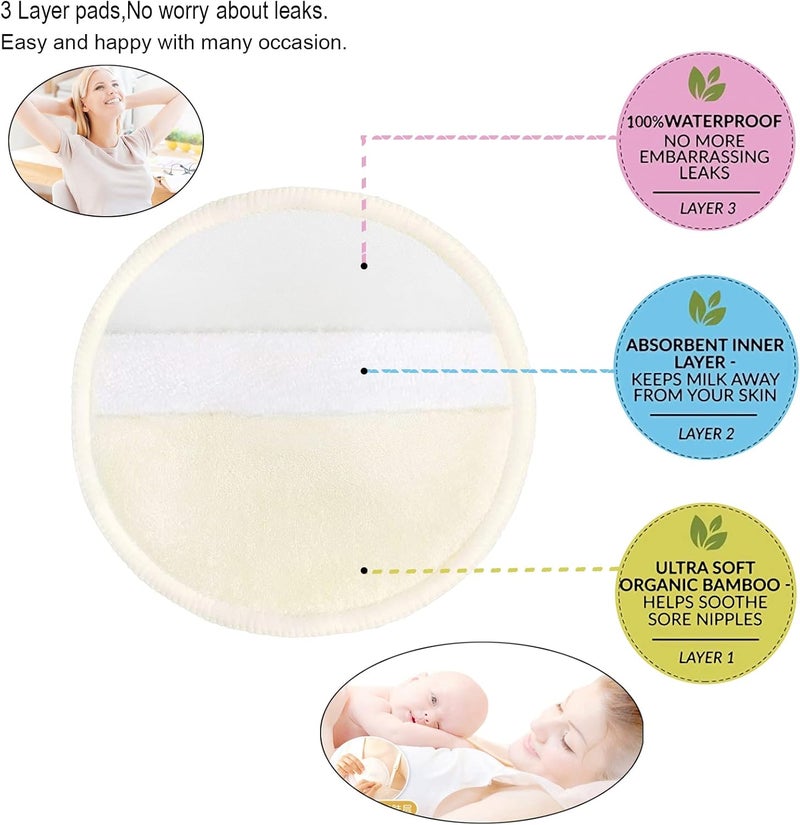 Pinowu Organic Bamboo Nursing Pads Set - Image 3