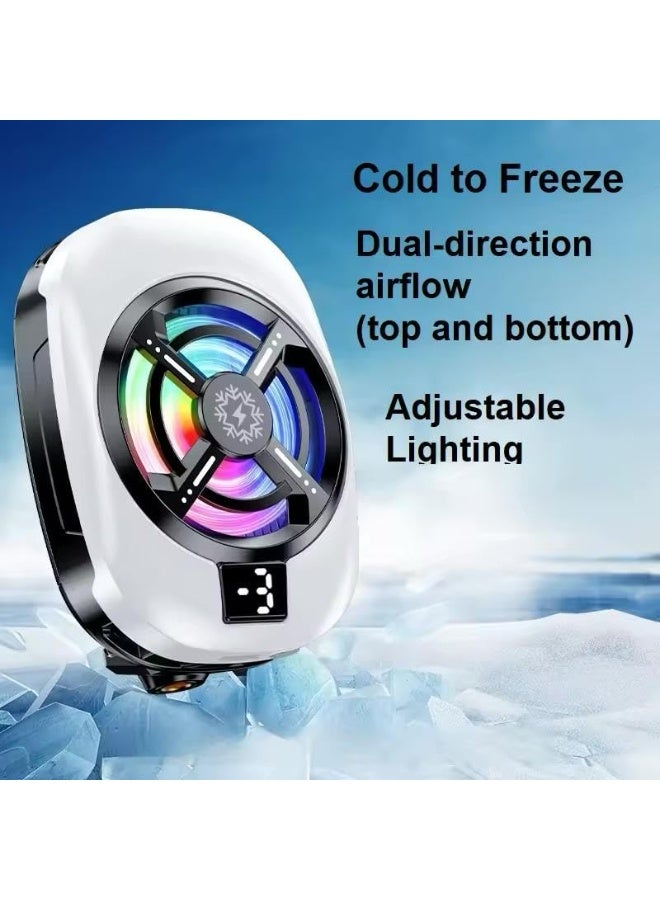 عام TL16 مبرد هاتف محمول بتقنية التبريد شبه الموصل، إضاءة LED قابلة للتعديل، تدفق هواء ثنائي الاتجاه، تبريد قوي، أبيض - Image 3