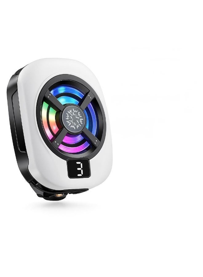 عام TL16 مبرد هاتف محمول بتقنية التبريد شبه الموصل، إضاءة LED قابلة للتعديل، تدفق هواء ثنائي الاتجاه، تبريد قوي، أبيض - Image 1