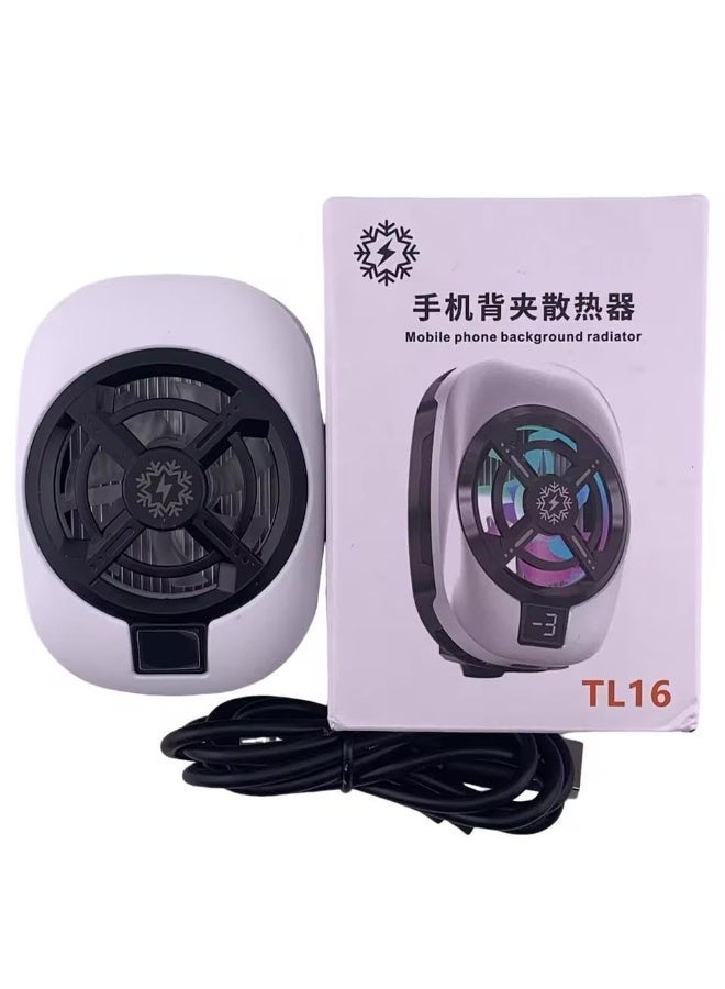 عام TL16 مبرد هاتف محمول بتقنية التبريد شبه الموصل، إضاءة LED قابلة للتعديل، تدفق هواء ثنائي الاتجاه، تبريد قوي، أبيض - Image 2
