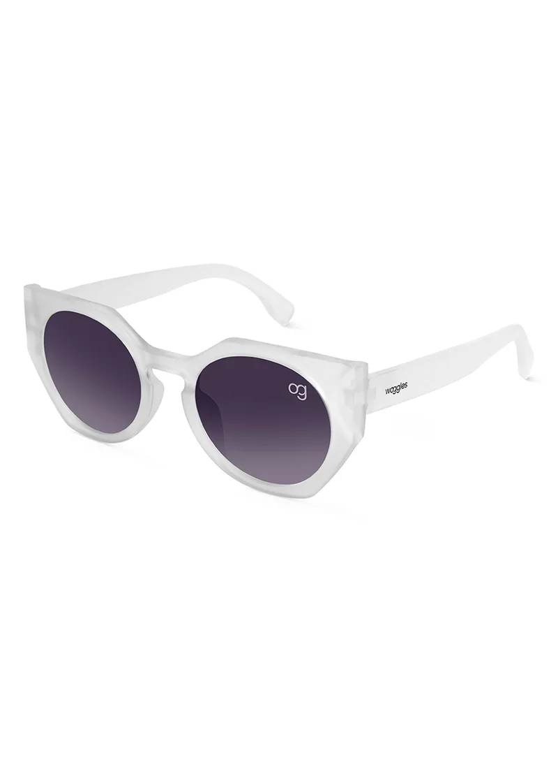 Woggles Brightflare White Round Kids Sunglasses