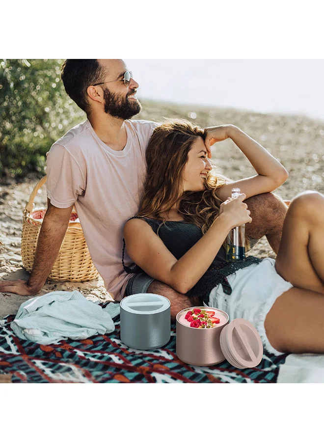 Bentgo Stainless Insulated Food Container Triple Layer Insulation, Leak Proof Lid, Wide Mouth Design Sustainable 2.4 Cup Capacity, Food - Grade Materials, Ideal For Cool Or Warm Food - Rose Gold