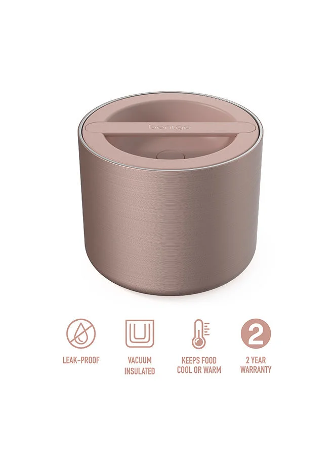 Bentgo Stainless Insulated Food Container Triple Layer Insulation, Leak Proof Lid, Wide Mouth Design Sustainable 2.4 Cup Capacity, Food - Grade Materials, Ideal For Cool Or Warm Food - Rose Gold