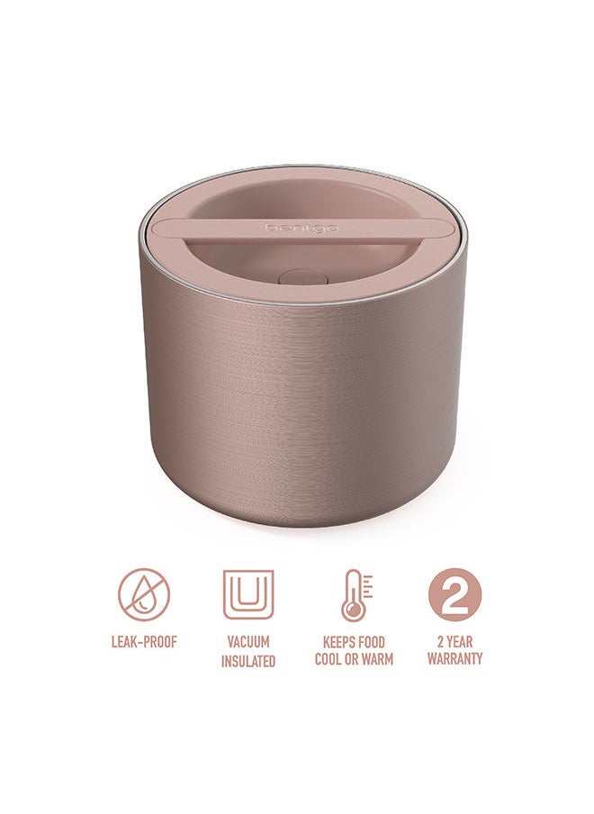 Bentgo Stainless Insulated Food Container Triple Layer Insulation, Leak Proof Lid, Wide Mouth Design Sustainable 2.4 Cup Capacity, Food - Grade Materials, Ideal For Cool Or Warm Food - Rose Gold  - Image 3