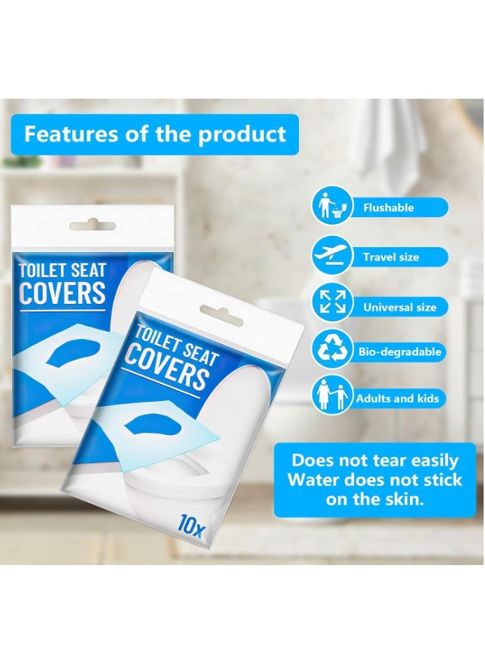 اي ديد غطاء مقعد المرحاض من I Did – يحتوي على 50 ورقة من الأغطية الورقية القابلة للاستخدام مرة واحدة. يأتي في عبوة سفر، قابل للذوبان في الماء ويمكن تصريفه في المرحاض بأمان. غطاء مرحاض محمول ومناسب للاستخدام في الفنادق والأماكن العامة للحفاظ على النظافة - Image 3