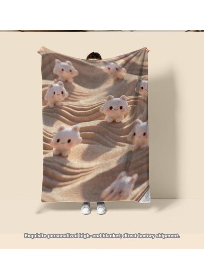 general Baby and children's cartoon flannel thin blanket (warm and comfortable, suitable for sleep, game use) 70cm*100cm - Image 1