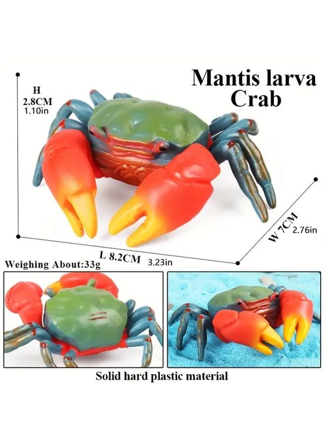 Red Tailed Mantis Arm Crab Marine Life Simulation Animal Model Educational Toy Children Gift - Image 1