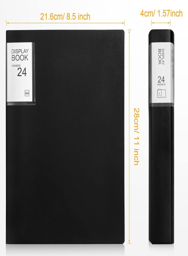 ماكاري مجلد عرض أعمال فنية مكون من 6 قطع مع أكمام بلاستيكية، 24 جيب، مقاس 8.5 × 11 بوصة، مع واقي شفاف للأوراق، 48 صفحة (أسود). - Image 2