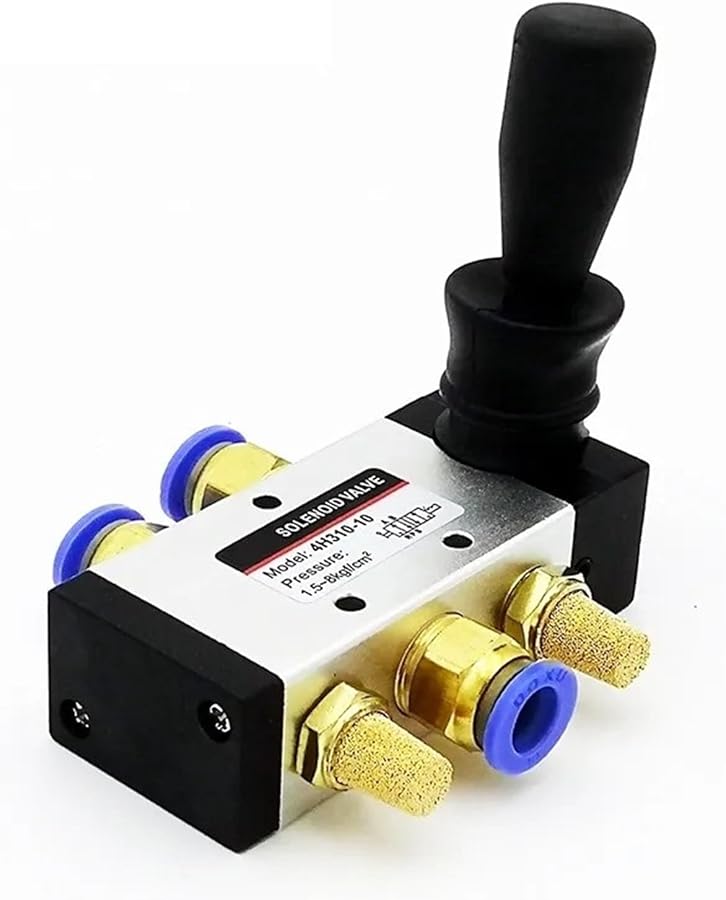 4H310 10 5 2 صمام هواء يدوي باتجاهين مع وصلات 6 مم صمام تحكم هوائي يعمل بواسطة ذراع يدوي - Image 3