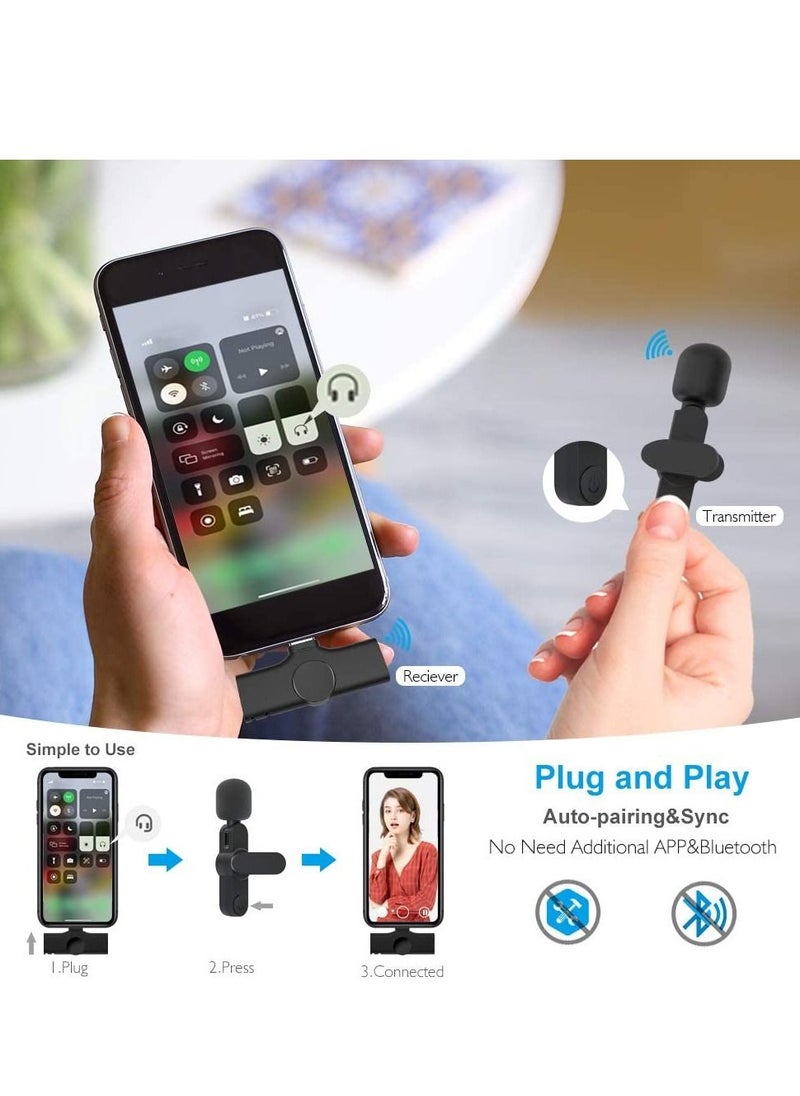 Generic Upgraded （Plug-Play） Wireless Lapel Lavalier Microphone for iPhone iPad Recording,YouTube Facebook Live Stream,Vlog, Auto-Sync Wireless Mic with 2 Clips (No Need App/Bluetooth)  - Image 3