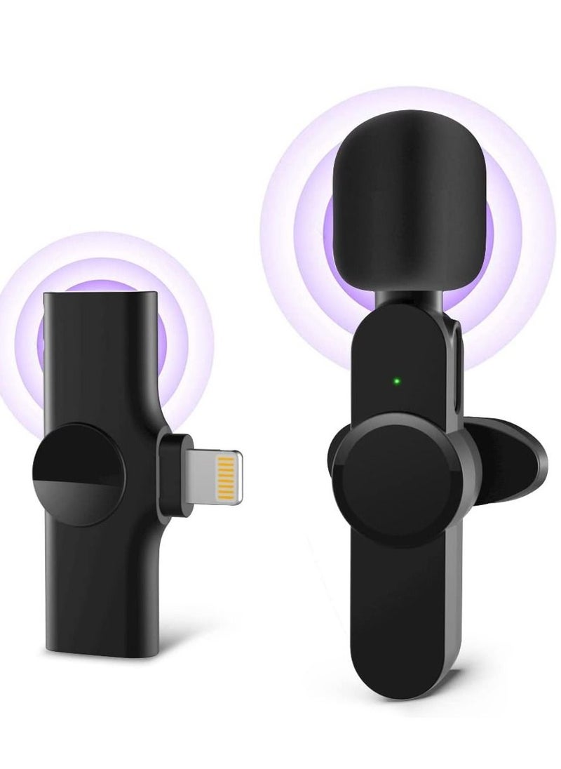 Generic Upgraded （Plug-Play） Wireless Lapel Lavalier Microphone for iPhone iPad Recording,YouTube Facebook Live Stream,Vlog, Auto-Sync Wireless Mic with 2 Clips (No Need App/Bluetooth)  - Image 1
