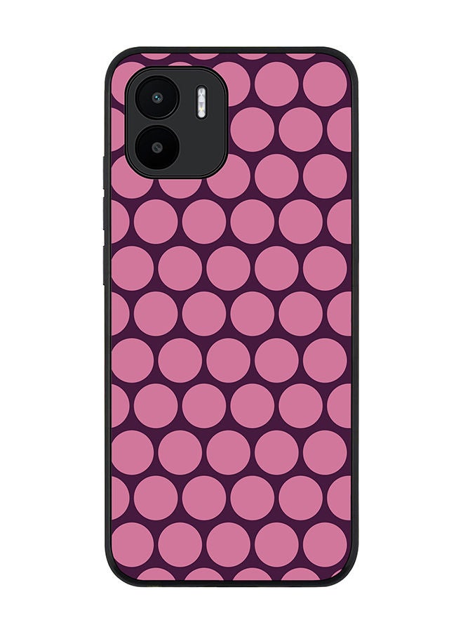 Stylizedd Rugged Black edge case for Xiaomi Redmi A2 / Xiaomi Redmi A1 Slim fit Soft Case Flexible Rubber Edges Anti Drop TPU Gel Thin Cover - Purple Honeycombs - Image 1