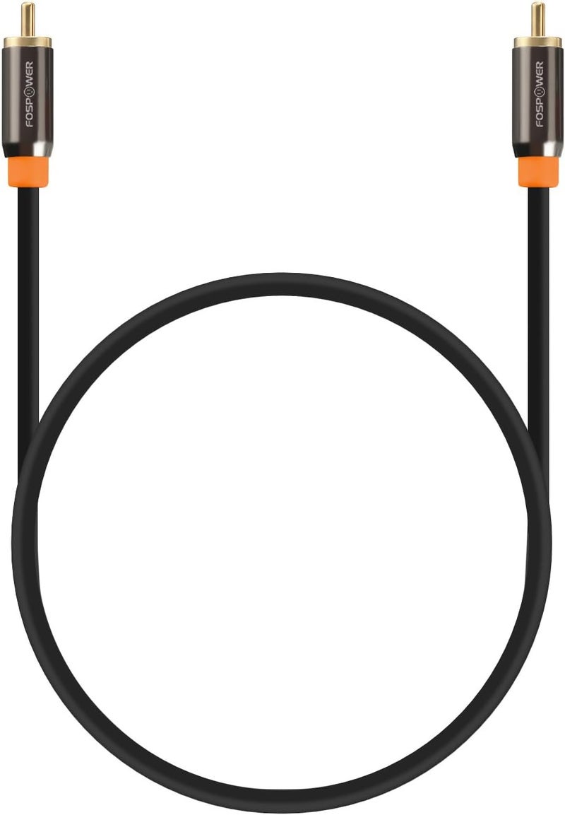 FosPower Digital Audio Coaxial Cable [24K Gold Plated Connectors] Premium S/PDIF RCA Male to RCA Male for Home Theater, HDTV, Subwoofer, Hi-Fi Systems - 6ft - Image 5