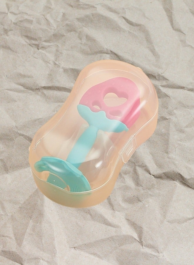 هاف دريم عصا التسنين للأطفال، أداة التسنين للرضع مع صندوق تخزين (شكل فراولة) - Image 2