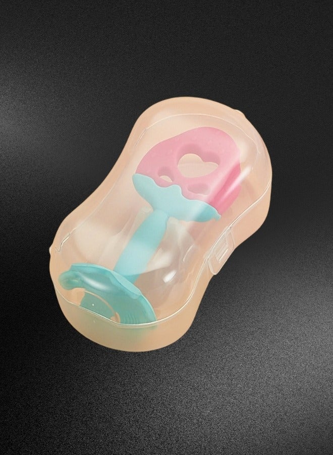 هاف دريم عصا التسنين للأطفال، أداة التسنين للرضع مع صندوق تخزين (شكل فراولة) - Image 5