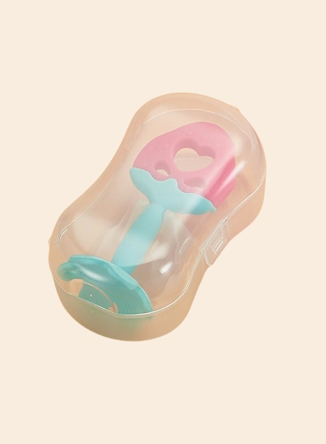 هاف دريم عصا التسنين للأطفال، أداة التسنين للرضع مع صندوق تخزين (شكل فراولة) - Image 3