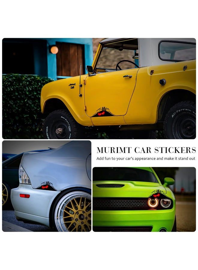Murimt 2PCS Peeking Monster Funny Car Stickers and Decals Waterproof Reflective Headlight Vinyl Car Decals for Women Men Truck Decals for Cars Cover Scratches Bumper Vinyl Decals Halloween Stickers - Image 5