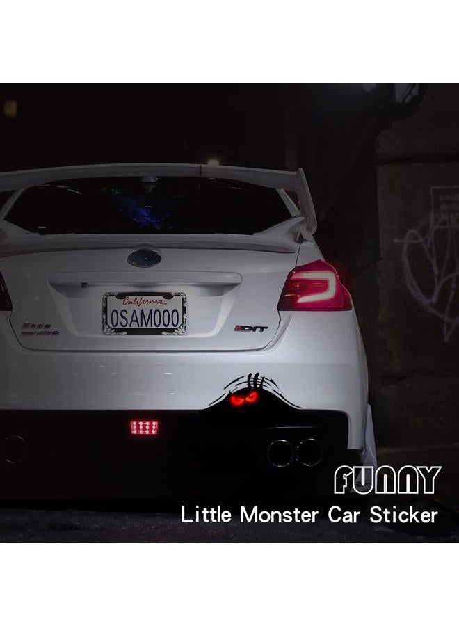 Murimt 2PCS Peeking Monster Funny Car Stickers and Decals Waterproof Reflective Headlight Vinyl Car Decals for Women Men Truck Decals for Cars Cover Scratches Bumper Vinyl Decals Halloween Stickers - Image 2