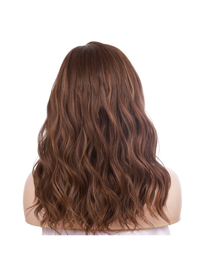 OneDor 20Inch Kanekalon Futura Synthetic Hair 130% Density Wavy Lace Front Long Wigs (Light Brown Evenly Blended With Dark Natural Blonderl12/16)  - Image 5