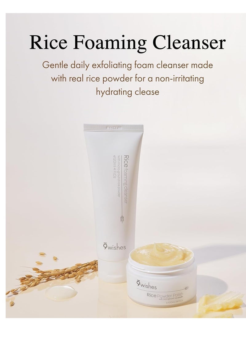 9 wishes 9 wishes Rice Foaming Cleanser (5.07 Fl. Oz.) - Gentle Facial Cleanser for Sebum Control and Blackhead Removal with Rice Water and Plant-Based Ingredients for a Radiant Complexion  - Image 3