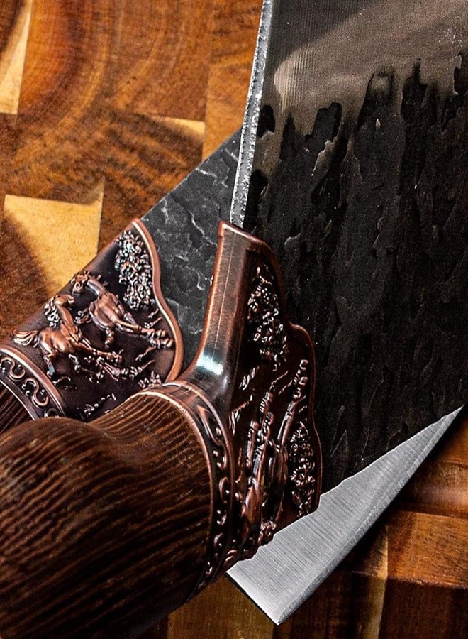 أوساويك سكين ساطور للحوم، سكين صندوقي بحجم 8 بوصة 400 سكين ياباني من الفولاذ المقاوم للصدأ حادة للغاية، قاطع للحوم، طهاة محترفين وسباحين - Image 4