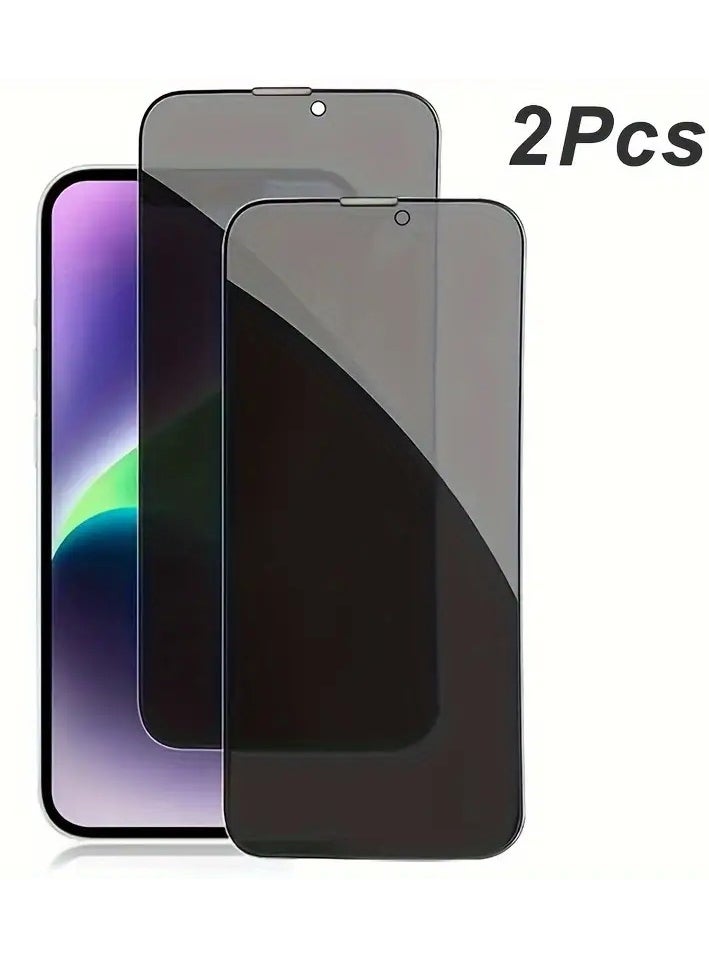 MOCOM 2pcs Anti-Spy Privacy Protection Tempered Glass Screen Protector For iPhone 15 Pro Max Bubble Free HD Full Coverage Easy Installation  - Image 1