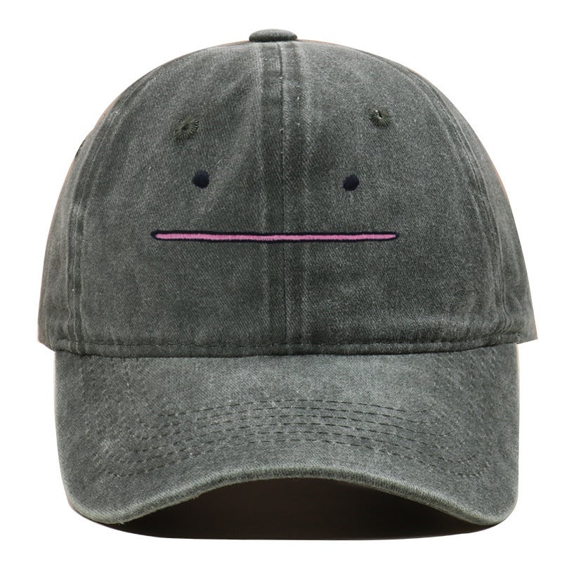 Borderless Pokemon Duckbill Cap Embroidered Baseball Cap Pet Fairy Cartoon Duck Tongue Cap Kawaii Mens Sunshade Cap Army Green 