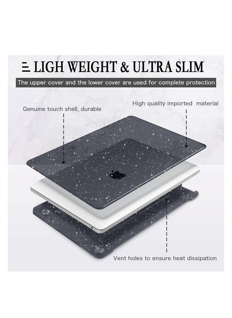 Generic Glitter Hard Case for MacBook Air 13 Inch M4 M3 M2 Chip Release 2022-2024 2025 fits Model A2681/A3113/A3240, Hard Shell Case for MacBook Air 13.6 inch, Sparkly Black  - Image 4