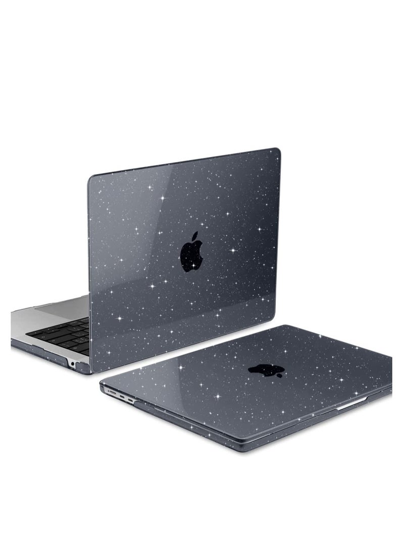 Generic Glitter Hard Case for MacBook Air 13 Inch M4 M3 M2 Chip Release 2022-2024 2025 fits Model A2681/A3113/A3240, Hard Shell Case for MacBook Air 13.6 inch, Sparkly Black  - Image 1