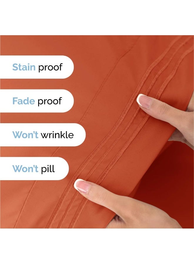CGK Unlimited Queen 6 Piece Sheet Set - Breathable & Cooling Bed Sheets - Hotel Luxury Bed Sheets for Women, Men, Kids & Teens - Comfy Bedding w/ Deep Pockets & Easy Fit - Soft & Wrinkle Free - Queen Coral Sheets - Image 5