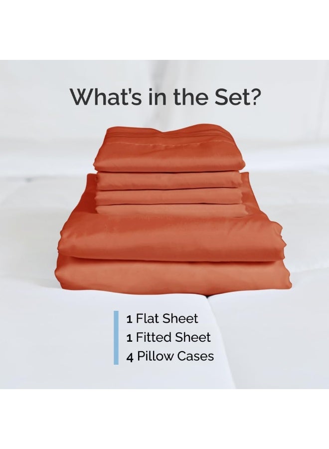 CGK Unlimited Queen 6 Piece Sheet Set - Breathable & Cooling Bed Sheets - Hotel Luxury Bed Sheets for Women, Men, Kids & Teens - Comfy Bedding w/ Deep Pockets & Easy Fit - Soft & Wrinkle Free - Queen Coral Sheets - Image 2
