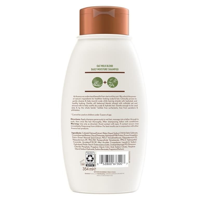 Aveeno Scalp Soothing Oat Milk Blend Shampoo, Fresh, 12 Fl Oz - Image 2