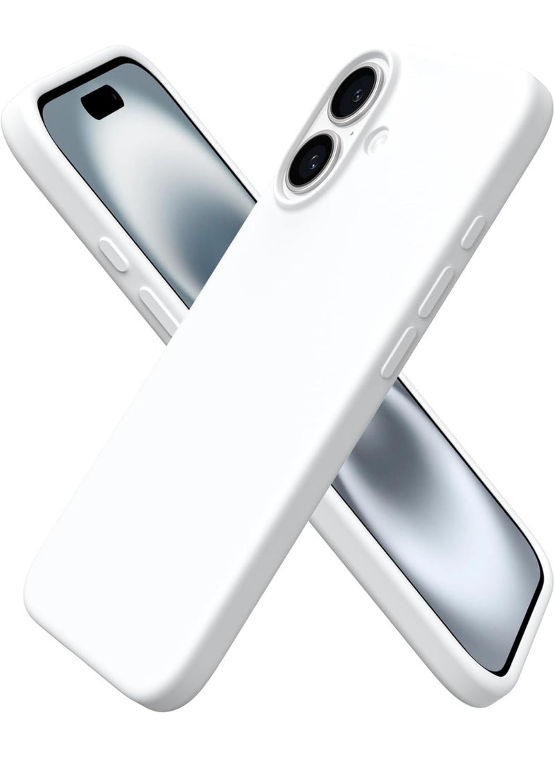 جراب متوافق مع iPhone 17، جراب هاتف نحيف من السيليكون السائل بأربع طبقات من المطاط الهلامي الناعم المقاوم للصدمات مع بطانة من الألياف الدقيقة المضادة للخدش (أبيض) - Image 1