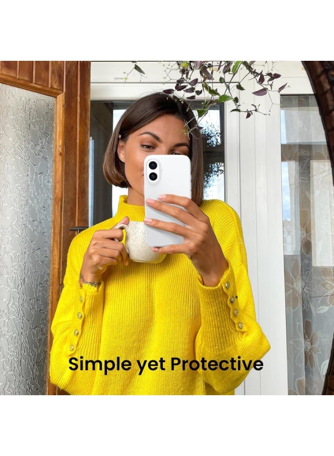 جراب متوافق مع iPhone 17، جراب هاتف نحيف من السيليكون السائل بأربع طبقات من المطاط الهلامي الناعم المقاوم للصدمات مع بطانة من الألياف الدقيقة المضادة للخدش (أبيض) - Image 5