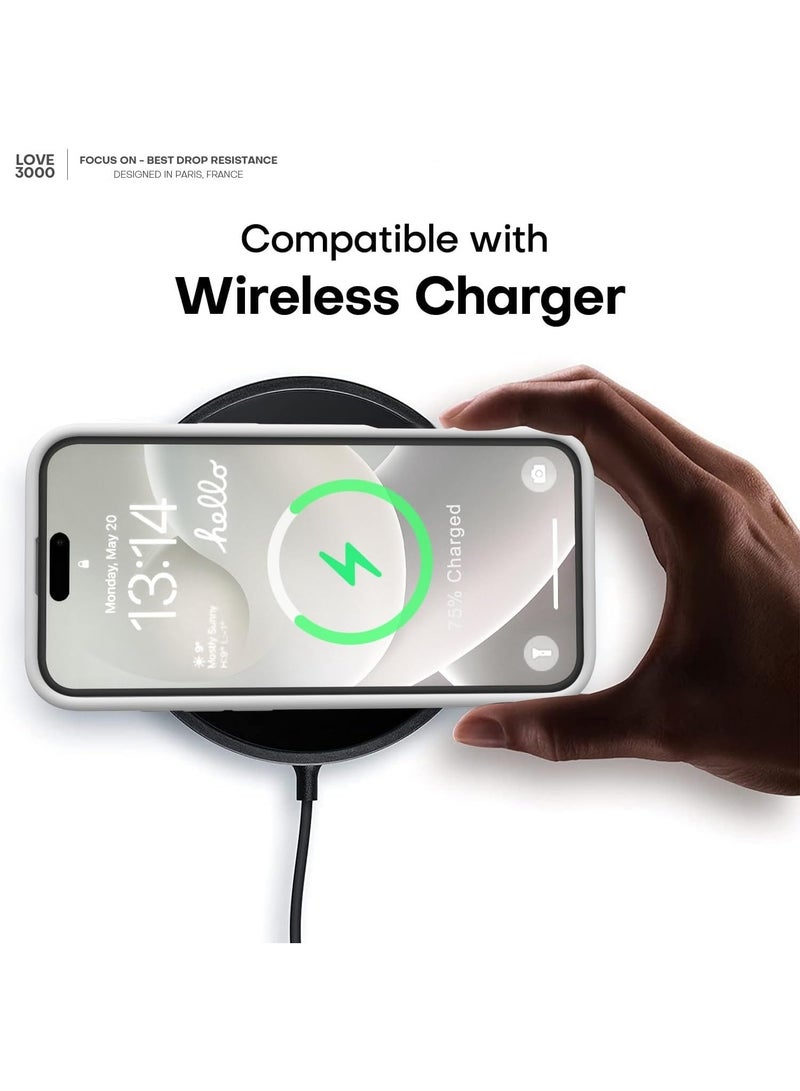 جراب متوافق مع iPhone 17، جراب هاتف نحيف من السيليكون السائل بأربع طبقات من المطاط الهلامي الناعم المقاوم للصدمات مع بطانة من الألياف الدقيقة المضادة للخدش (أبيض) - Image 3