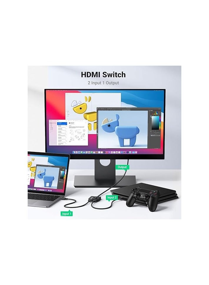 يو جرين UGREEN HDMI Switch 4K 60Hz HDMI Splitter 2 in 1 Out or 1 in 2 Out HDMI Splitter Bidirectional HDCP 2.2 3D HDR CEC for PS5/4, Xbox, TV Stick, TV Box, TV, PC, Monitor, Projector etc. - Image 2