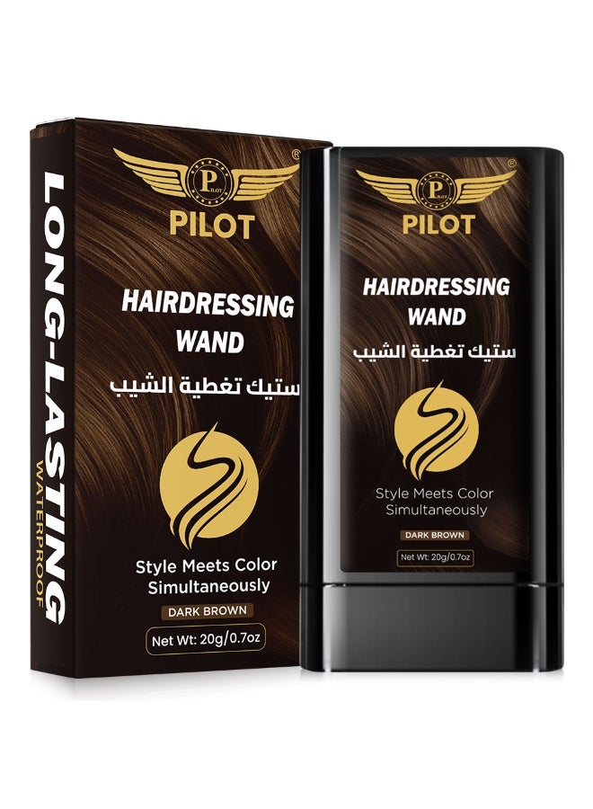 بايلوت عصا Pilot لتغطية الشيب ولمسات الجذور 20 جم بمشط دقيق مقاومة للماء – بني داكن - Image 1