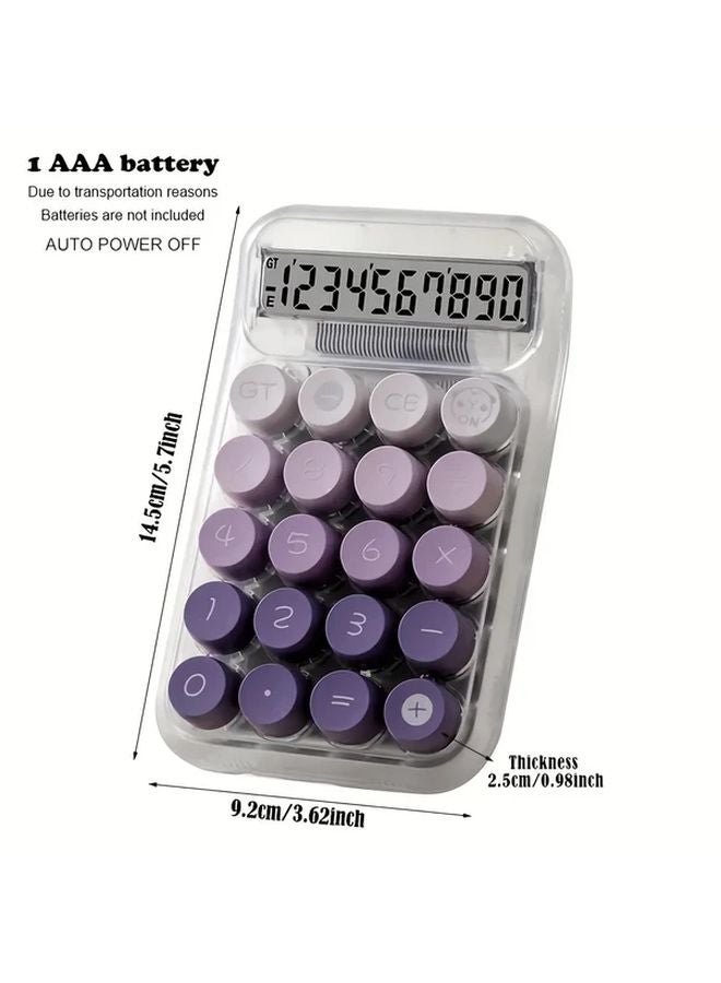 Purple Two Pieces Large 5.7 Inch Transparent Calculator LED Display Big Buttons For Office - Image 3