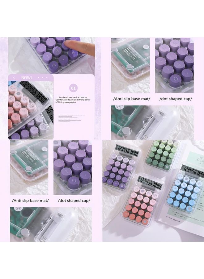 Purple Two Pieces Large 5.7 Inch Transparent Calculator LED Display Big Buttons For Office - Image 5
