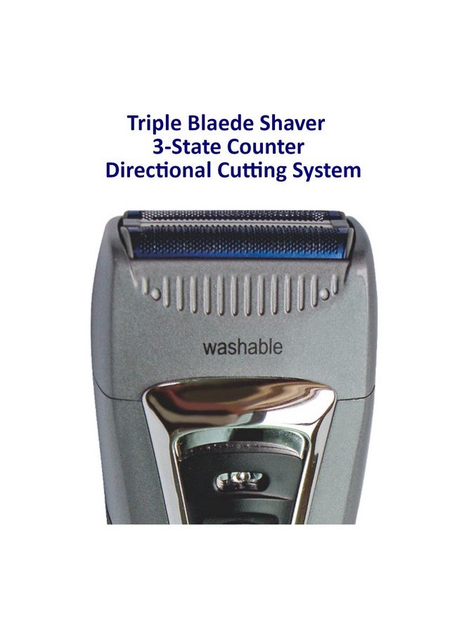 Optimus 50043 Curve Rechargeable Triple Wet Dry Men'S Shaver Black Silver - Image 2