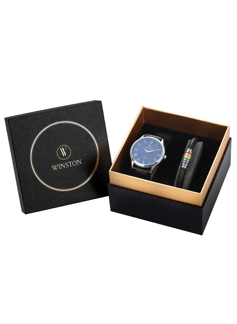 WINSTON - Leather Analog Watch Set WWT6803 - Image 1