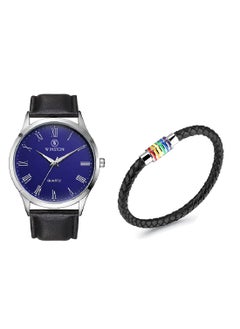 Leather Analog Watch Set WWT6803