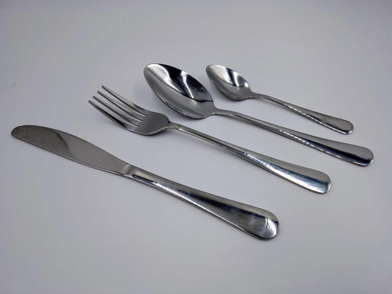 24Piece Premium Stainless Steel Cutlery Set Polished Finish Includes Forks Knives Spoons Teaspoons Durable Elegant Design for Everyday Dining or Special Occasions Silver  - Image 2