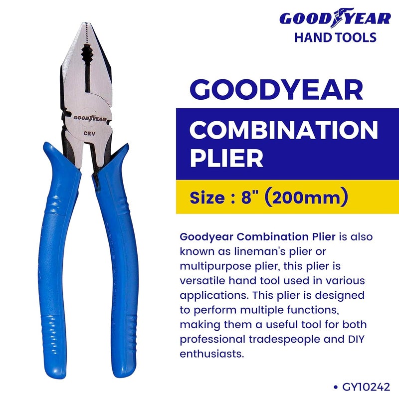 Good Year Metal 200 mm Combination Plier (Blue), 8 Inch - Image 2
