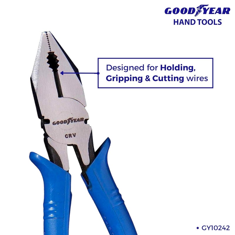Good Year Metal 200 mm Combination Plier (Blue), 8 Inch - Image 3