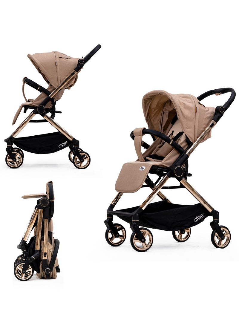 Cullar Compact Baby Stroller – Lightweight, Reversible Handle, Adjustable Recline, Easy Fold, Safety Belt, Sunshade, 360° Swivel Wheels, Parent-Friendly Storage Basket – Ideal for Modern Parents - Image 1