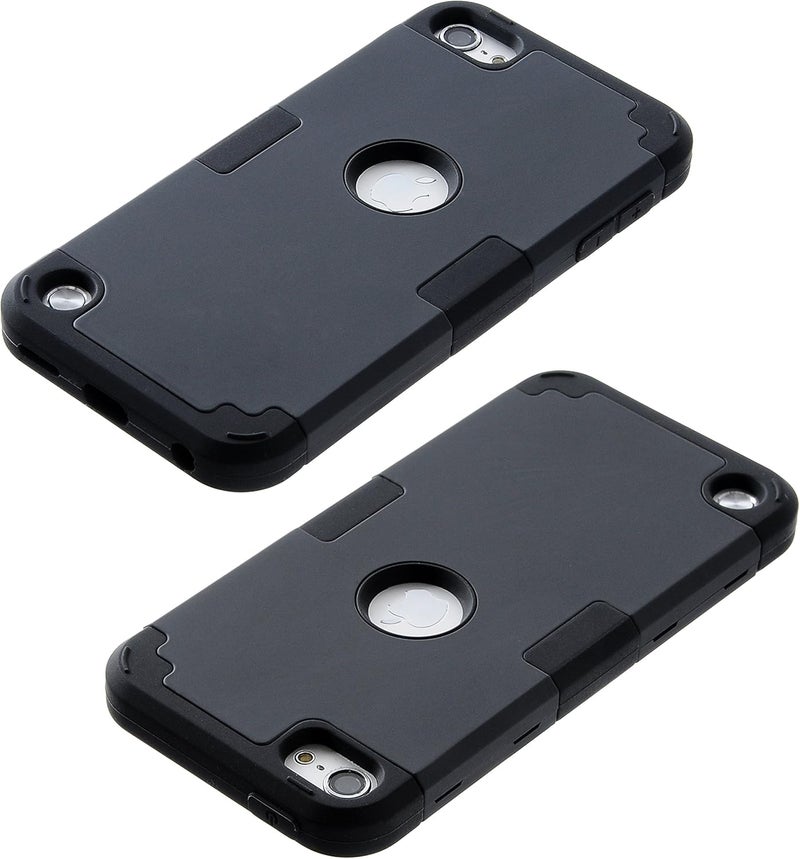 Wisdompro Case for iPod Touch 7, for iPod Touch 6, for iPod Touch 5, 3 in 1 Hybrid Soft Silicone and Hard PC Protective Case Cover for iPod Touch 5th 6th 7th Generation - Black/Black - Image 4