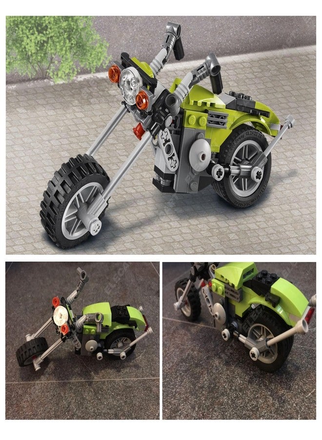 Spindoo 3-in-1 Harley Cruiser Motorcycle Building Blocks | 129 PCS STEM Construction Kit for Kids | DIY Motorbike Model Toy for Boys & Girls Ages 6+ | Creative Interlocking Brick Set - Image 3