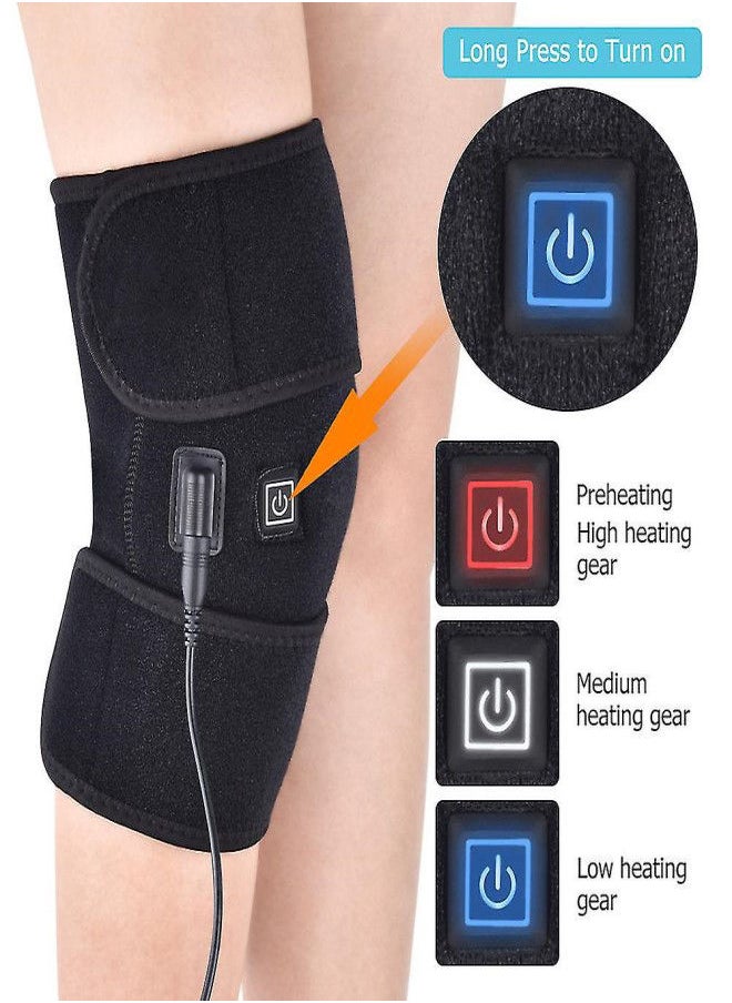 HTC Knee Heating Pads Brace Support Pads Thermal Heat Therapy Wrap Knee Massager  - Image 2