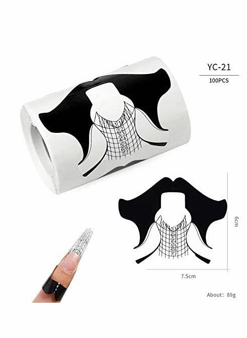 Excefore - Nail Form Tips, Shape Nail Art Acrylic Extension Nail Forms Stickers Extension Builder Form Stencil Manicure Tool DIY Home Salon Supplies-400 Pcs - Image 1